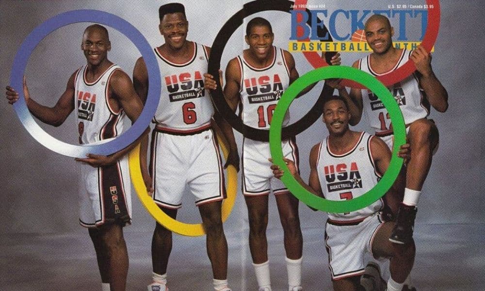 Patrick Ewing e o 'Dream Team', time que levou o ouro olímpico em Barcelona 1992