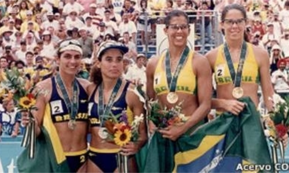 Atlanta-1996 - Jacqueline Silva - Sandra Pires - Adriana Samuel - Mônica Rodrigues - Primeiras medalhistas femininas do Brasil