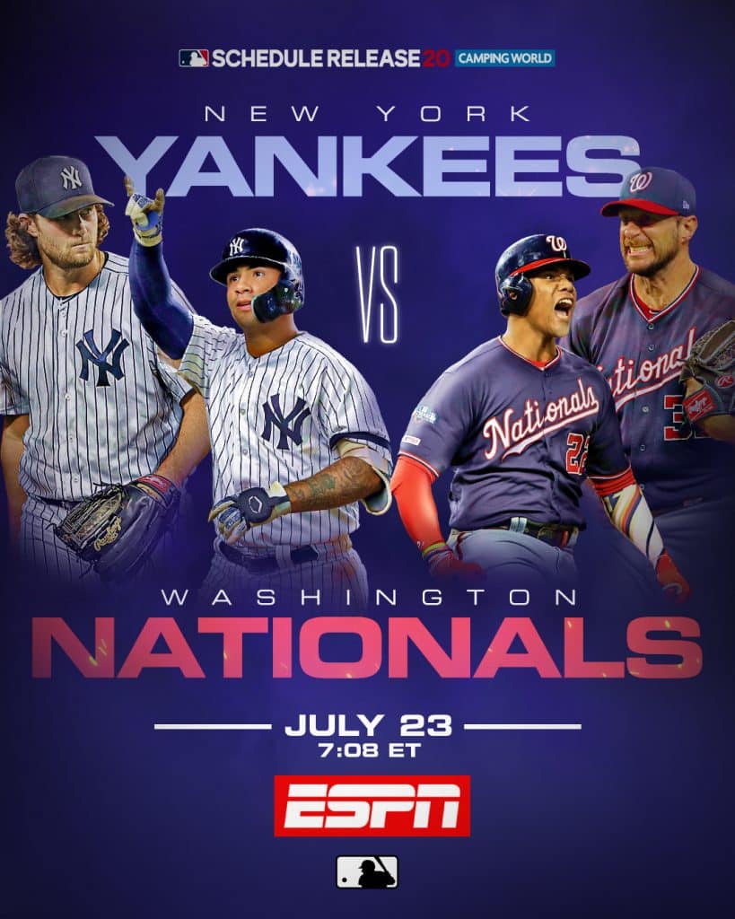 Nationals x Yankees na abertura da temporada 2020 da MLB, yan gomes