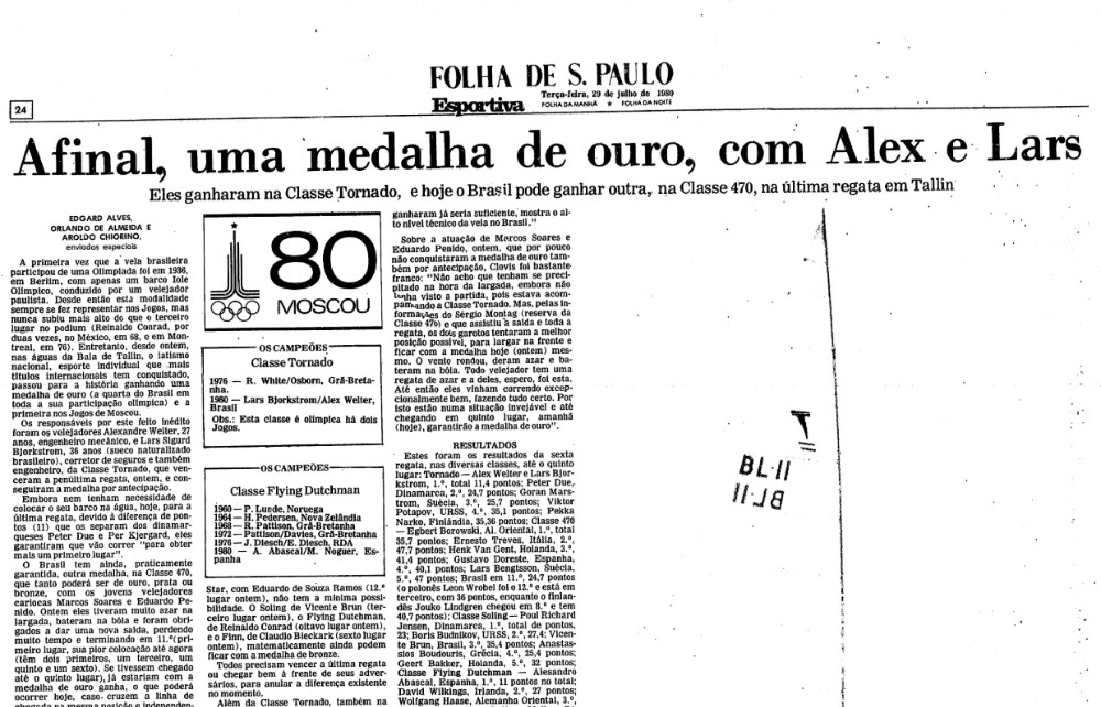 Folha de S. Paulo fim do jejum de ouros olímpicos do Brasil