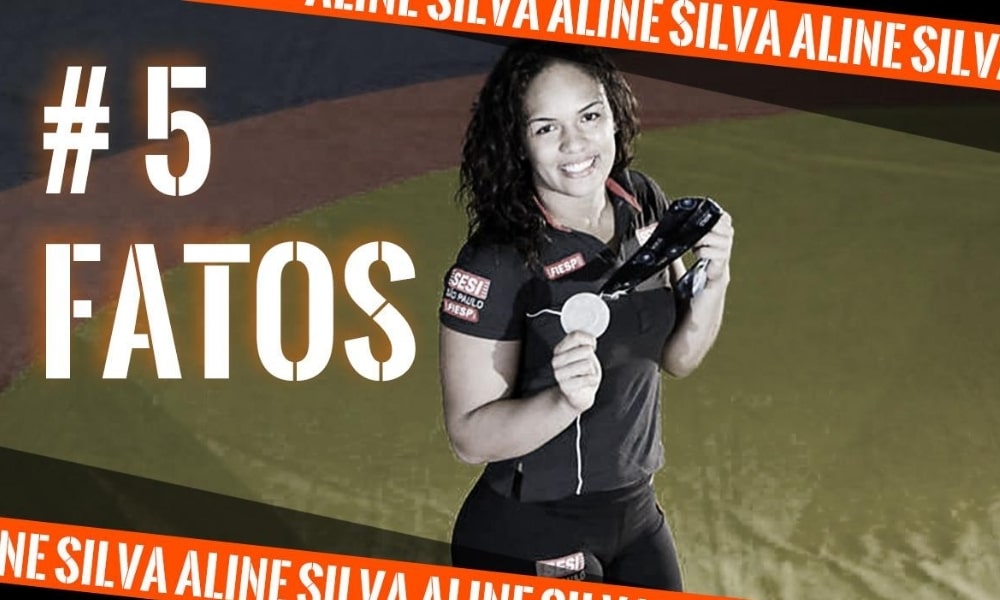 Aline Silva, do wrestling, na arte do 5 fatos, quadro do Olimpíada Todo Dia - curiosidades - 5 fatos 