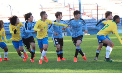 Seleção Sub-15 de futebol masculino fez 2 a 1 no Uruguai