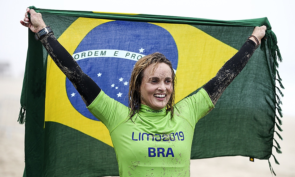 Lena Ribeiro. do surfe SUP Race, no Pan-Americano de Lima