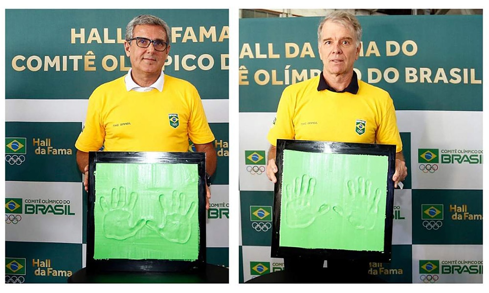 José Roberto Guimarães e Bernardinho no Hall da fama do COB