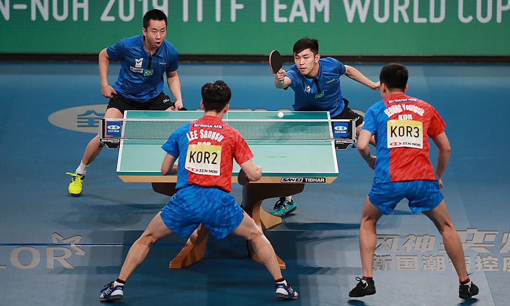 Brasil e Coreia do Sul na Copa do Mundo por Equipes de tênis de mesa
