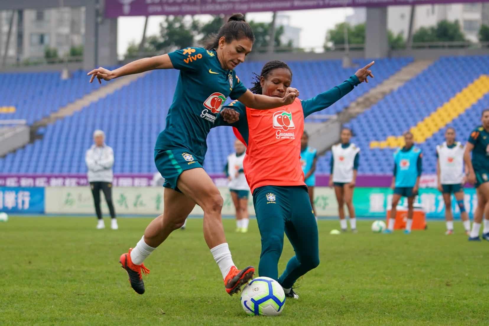 Treino da seleção brasileira de futebol feminino para o Torneio Internacional da China