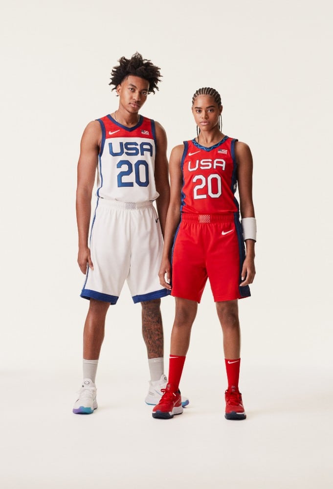 Uniforme das equipes de basquete dos Estados Unidos em Tóquio-2020