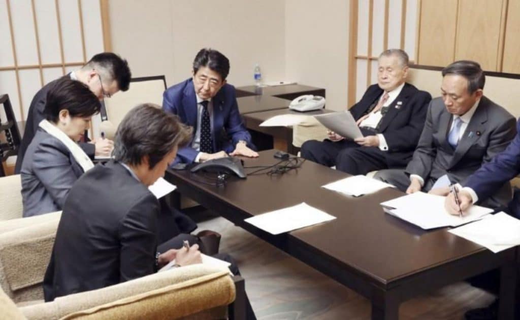 Comitê organizador de Tóquio - Mori - Abe - Adiamento Jogos Olímpicos terá corte de gastos