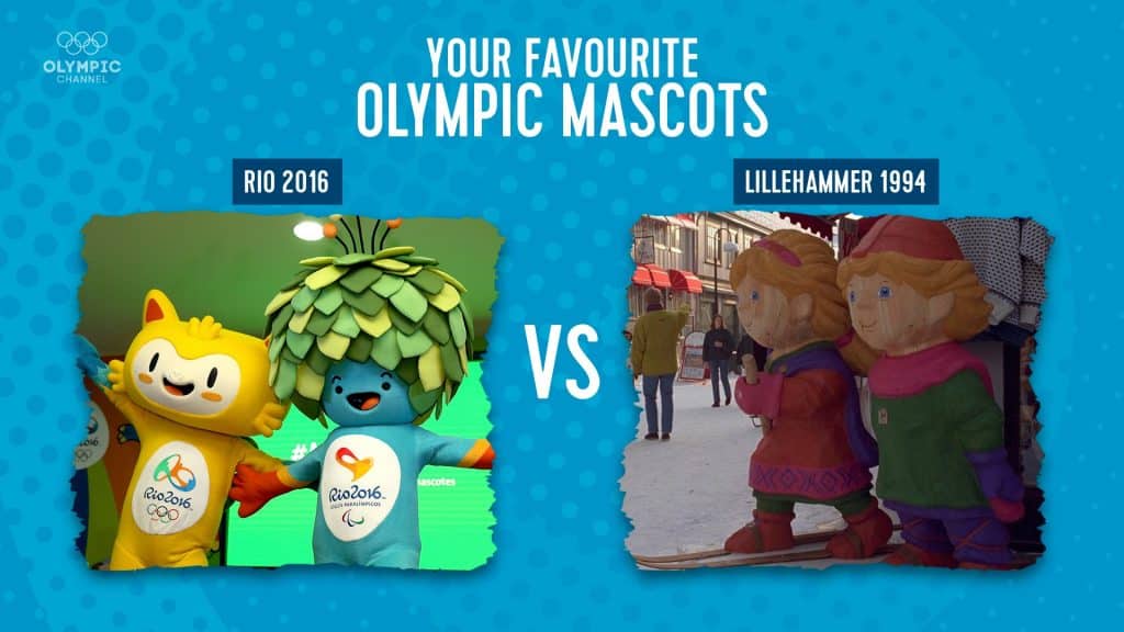 Vinícius e Tom, mascotes dos Johos Olímpicos e Paralímpicos Rio 2016 vencem Lillehammer 94 fácil na votação
