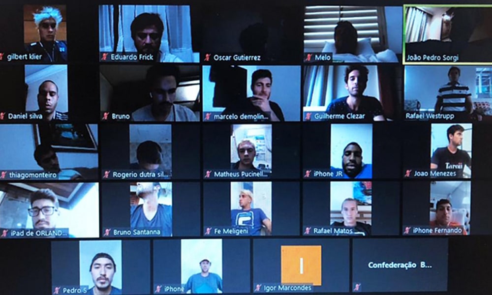 Videoconferência da CBT com atletas do tênis sobre estratégia do pós pandemia