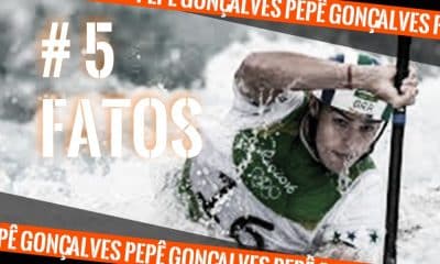 Pepê Gonçalves, da canoagem slalom, durante a participação na Rio 2016 (Arte #5fatos: Caio Poltronieri)