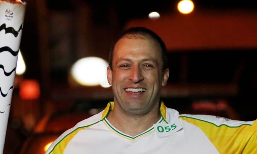 Emílio Strapasson carregou a tocha da Rio-2016