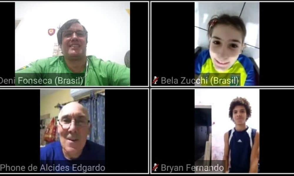 Intercâmbio virtual Brasil e Uruguai de pentatlo moderno com pentatletas durante a pandemia