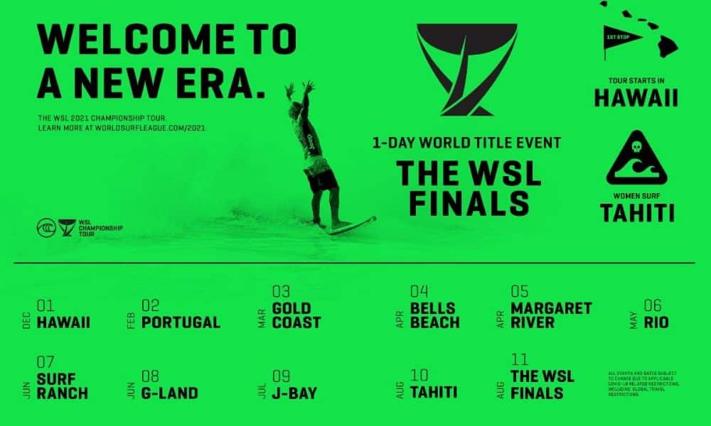 WSL temporada 2021 surfe Circuito Mundial