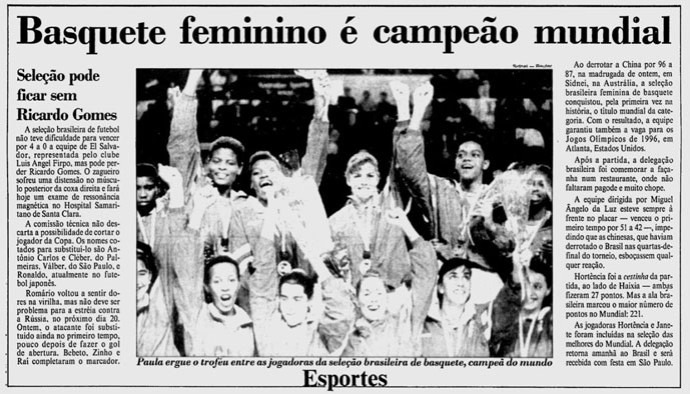 Basquete feminino 1994 título mundial