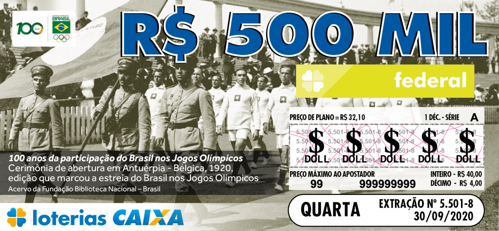 Primeiro bilhete relembrará o primeiro desfile olímpico brasileiro (Divulgação COB)