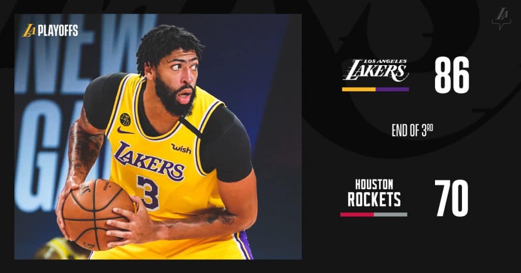 Los Angeles Lakers aproveita marca bem, se aproveita de um Houston Rockets apático e vence o jogo 4 da semifinal por 112 a 102, fazendo 3 a 1 na série