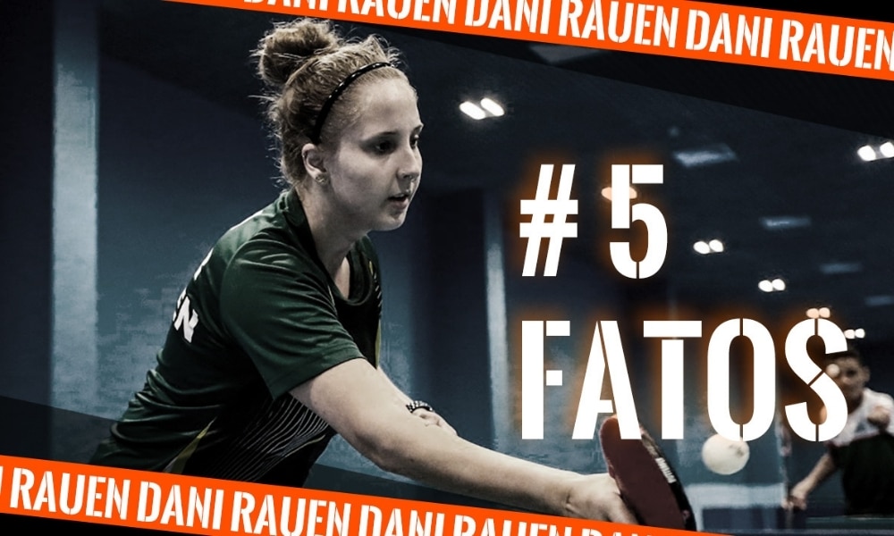 Dani Rauen, do tênis de mesa paralímpico, na arte do 5 fatos, quadro do Olimpíada Todo Dia - curiosidades