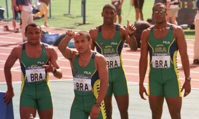 O revezamento 4x100 m do Brasil com Cláudio Roberto