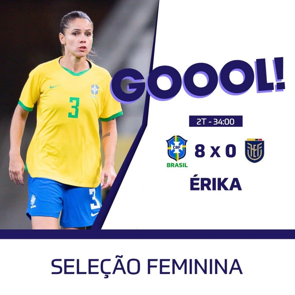 Brasil vence o segundo amistoso contra o Equador por 8 a 0, na maior goleada da seleção feminina desde que a técnica Pia Sundhage assumiu a equipe