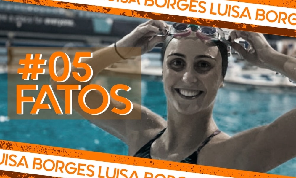 Luisa Borges, do nado artístico, na arte do 5 fatos, 5 curiosidades, quadro do Olimpíada Todo Dia
