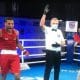 Isaias Filho vibra após vitória sobre cubano na estreia do Mundial da Juventude de boxe