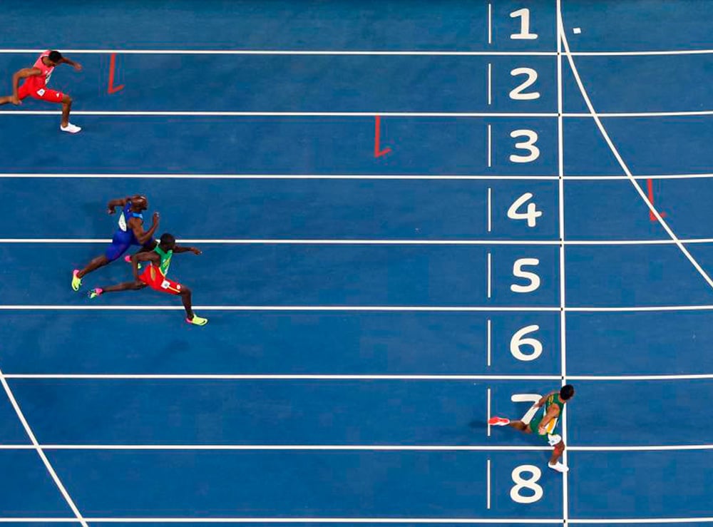 Chegada dos 400m na Rio-2016
