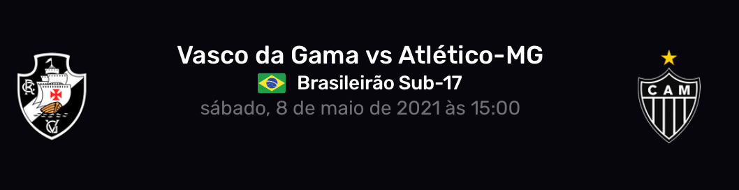 Assista ao vivo Vasco x Atlético-Mg Campeonato Brasileiro Sub-17