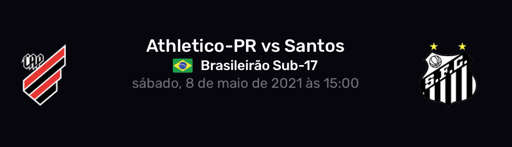 Assista ao vivo: Athletico x Santos pelo Campeonato Brasileiro Sub-17