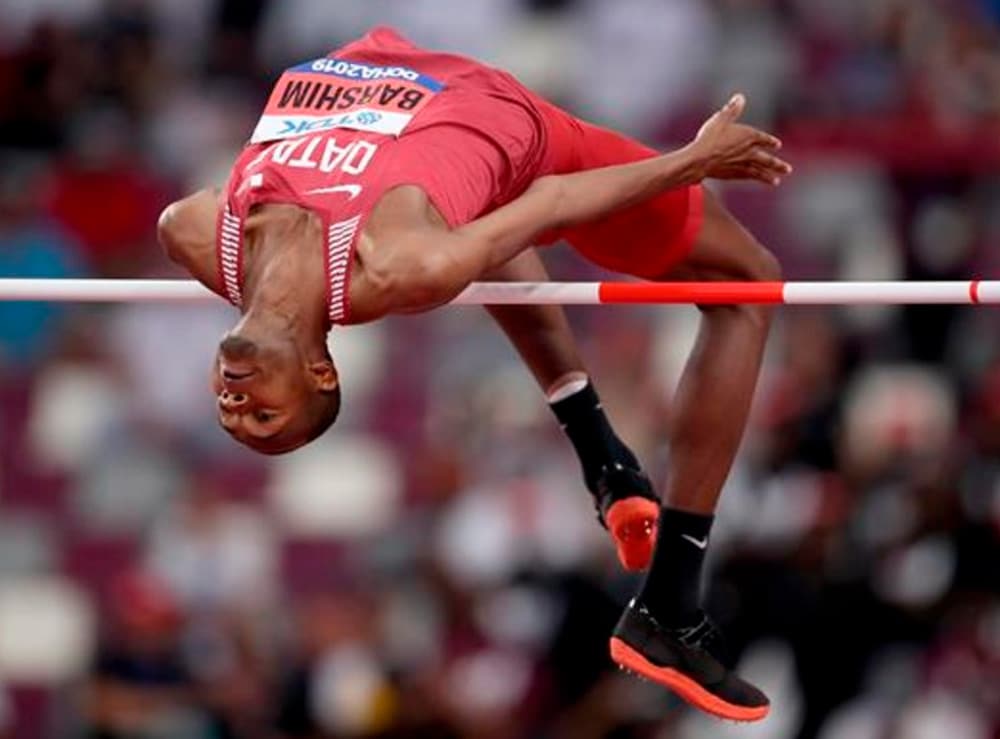 Mutaz Essa Barshim no salto em altura dos Jogos