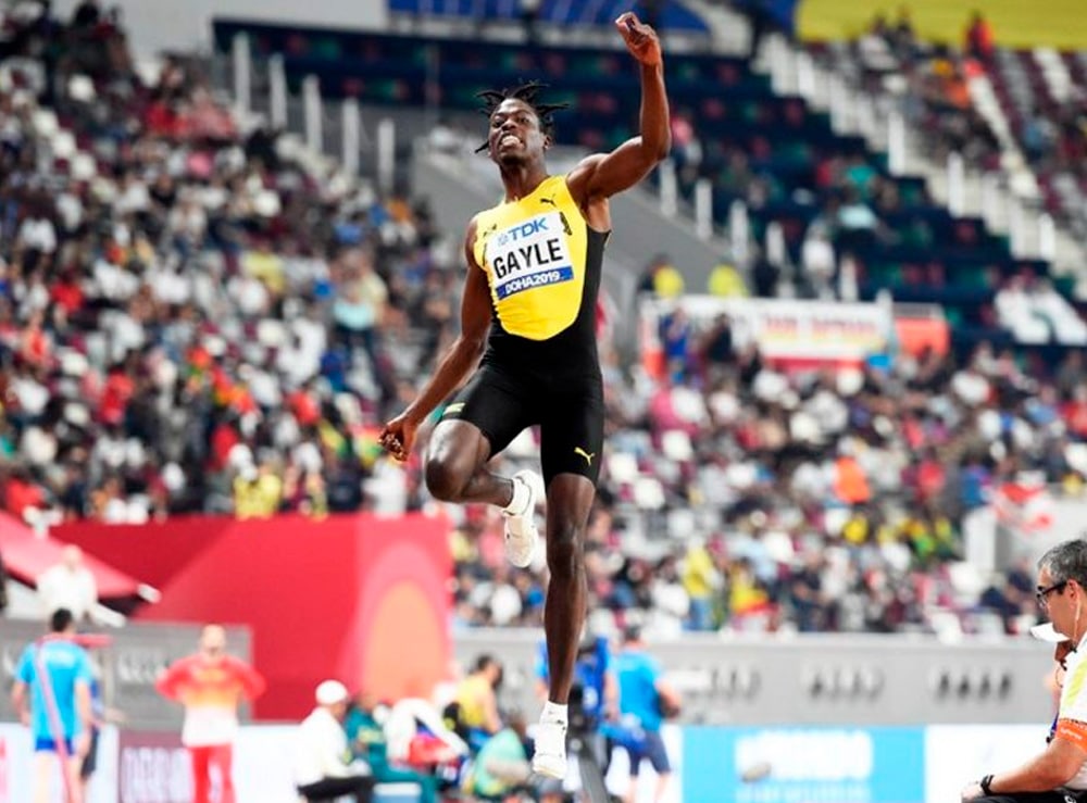 Tajau Gayle no salto em distância masculino