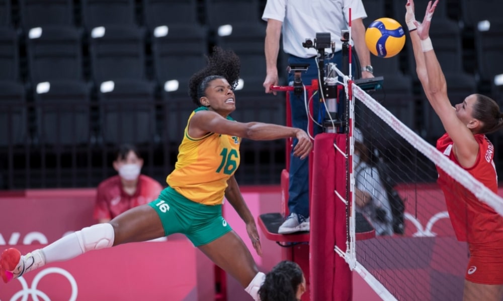 Brasil e Rússia - Seleção feminina de vôlei feminino - Jogos Olímpicos de Tóquio
