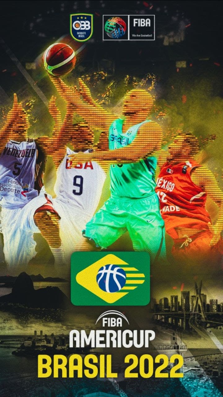 AmeriCup masculina 2022 Brasil basquete masculino sedes cartaz