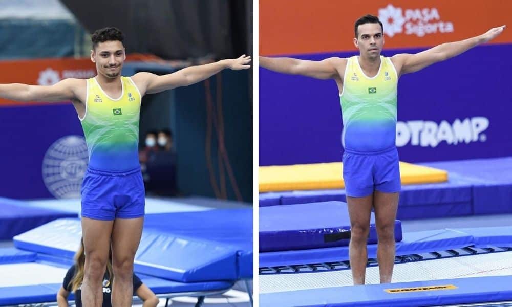 Rayan Castro e Rafael Andrade vão à final do sincronizado no Mundial de ginástica de trampolim