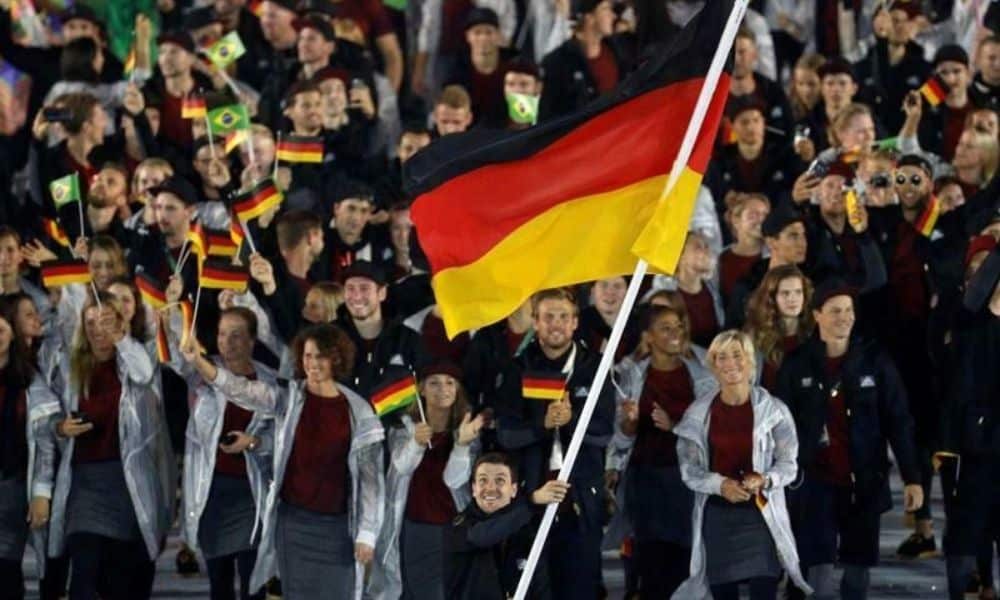 Mesatenista Timo Boll foi o porta-bandeira da Alemanha nos Jogos do Rio-2016
