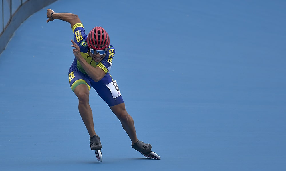 Guilherme Rocha patinação velocidade uma volta 1 volta Jogos Pan-Americanos Júnior Cáli Cáli-2021