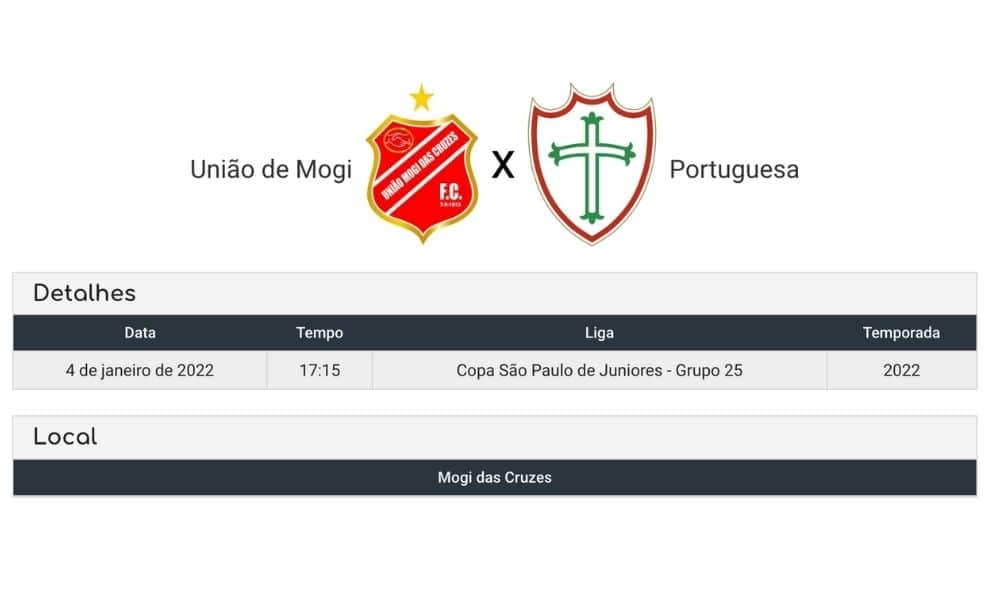 Assista ao vivo- União de Mogi x Portuguesa - Copa São Paulo de Futebol Júnior