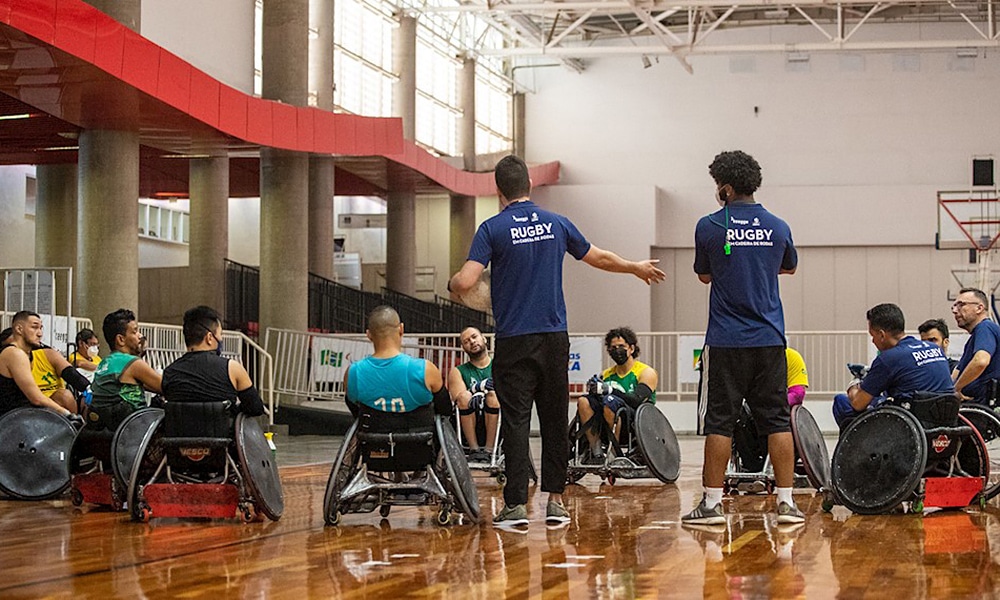 Seleção Brasileira de rúgbi em cadeira de rodas Seleção de rúgbi em cadeira de rodas treinos Centro de Treinamento Paralímpico CT Paralímpico