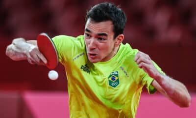 Hugo Calderano tênis de mesa Mundial por Equipes de Tênis de mesa