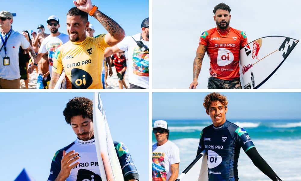 Filipe Toledo, Ítalo Ferreira, Yago Dora, Miguel Pupo semifinal Saquarema mundial de surfe