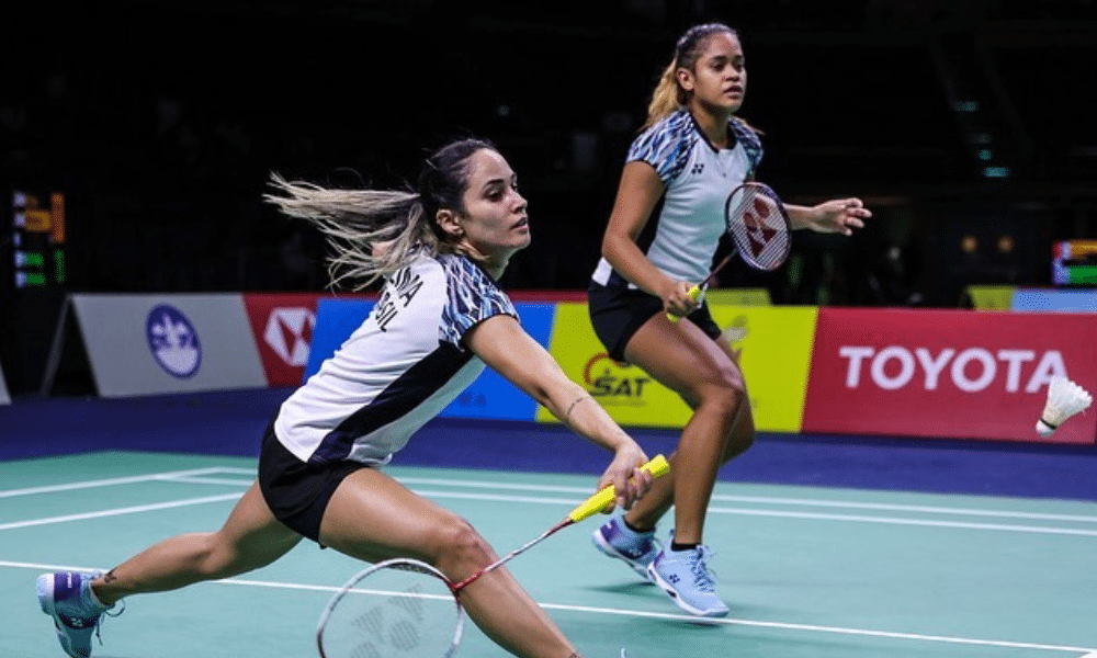 Jaqueline Lima e Samia Lima no Aberto da Indonésia de badminton