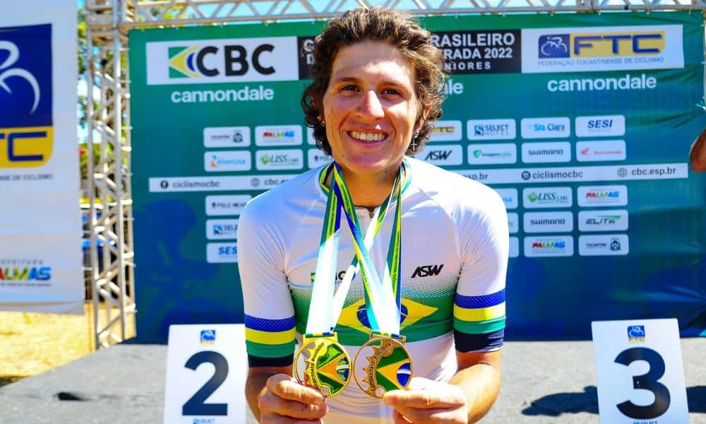 Vinícius Rangel colocou no peito duas medalhas de ouro neste domingo no Campeonato Brasileiro de ciclismo estrada