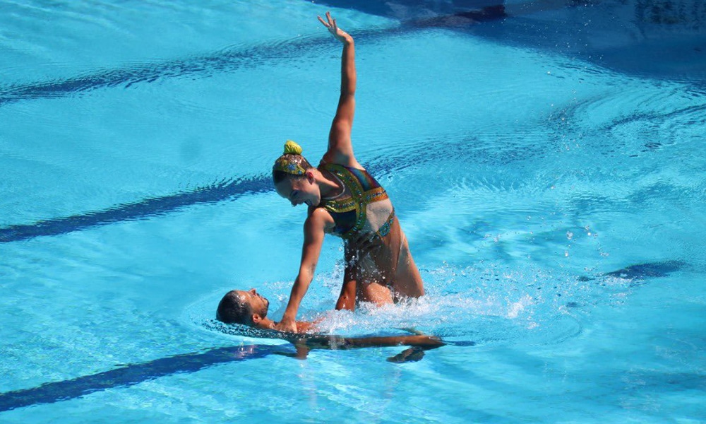 Fabiano Ferreira e Gabriela Regly nado artístico dueto misto técnico Mundial de esportes aquáticos budapeste hungria