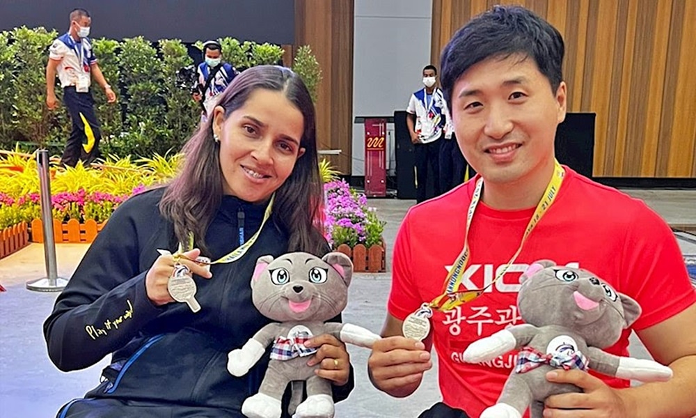Cátia Oliveira tênis de mesa tênis de mesa paralímpico Kim Young Gun Aberto da Tailandia de tênis de mesa paralímpico medalha de prata