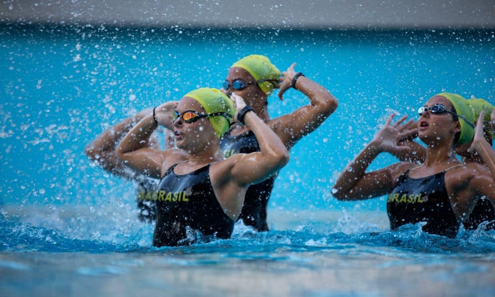 nado artístico Campeonato Mundial Júnior foto treinamento