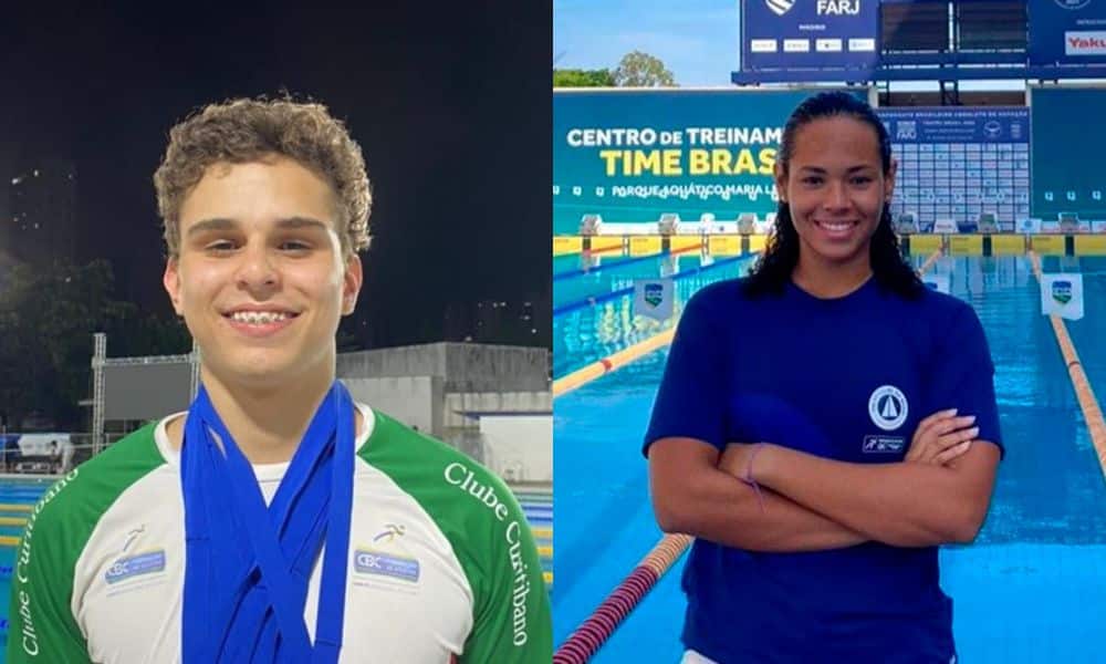 Celine Bispo e Pedro Souza Mundial Júnior de natação