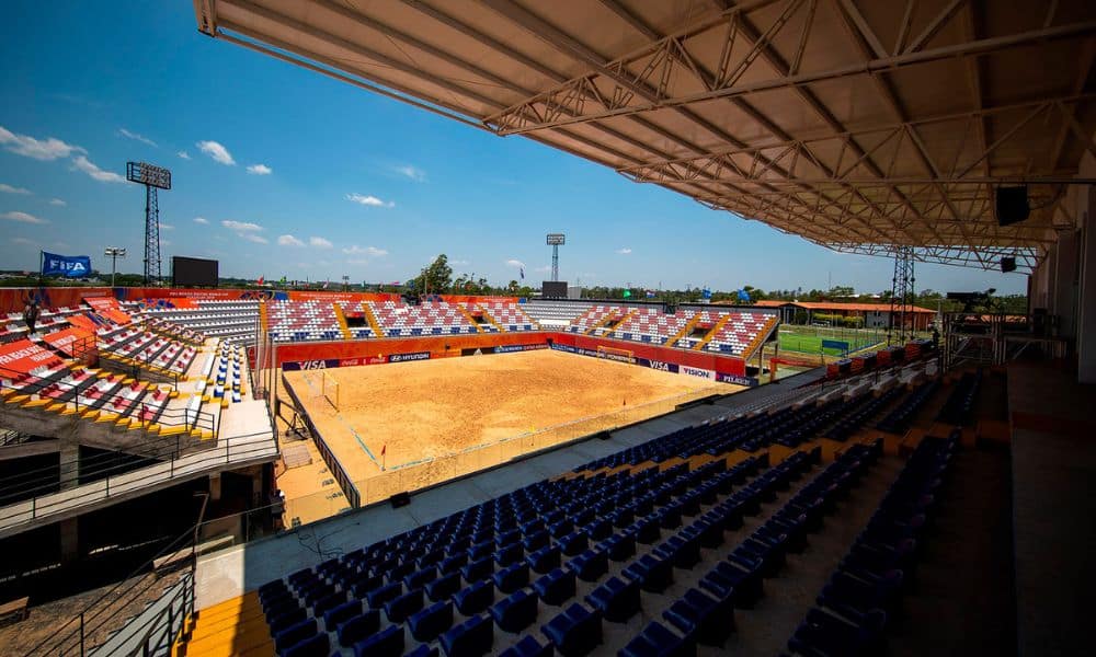 Panorama do estádio de areia de Assunção-2022