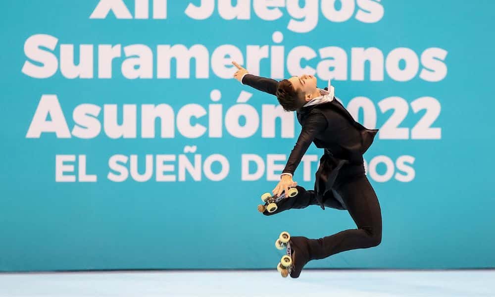 Erik Medziukevicius Leite, Bianca Corteze e Luiza Dangelo patinação artística Jogos Sul Americanos de Assunção 2022