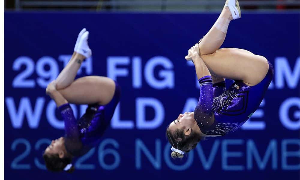 Alice Gomes e Camilla Lopes estão na final do Mundial de ginástica de trampolim
