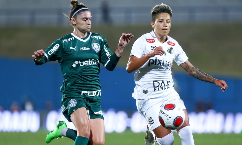 Palmeiras vence Santos larga na frente na final do Paulistão Feminino